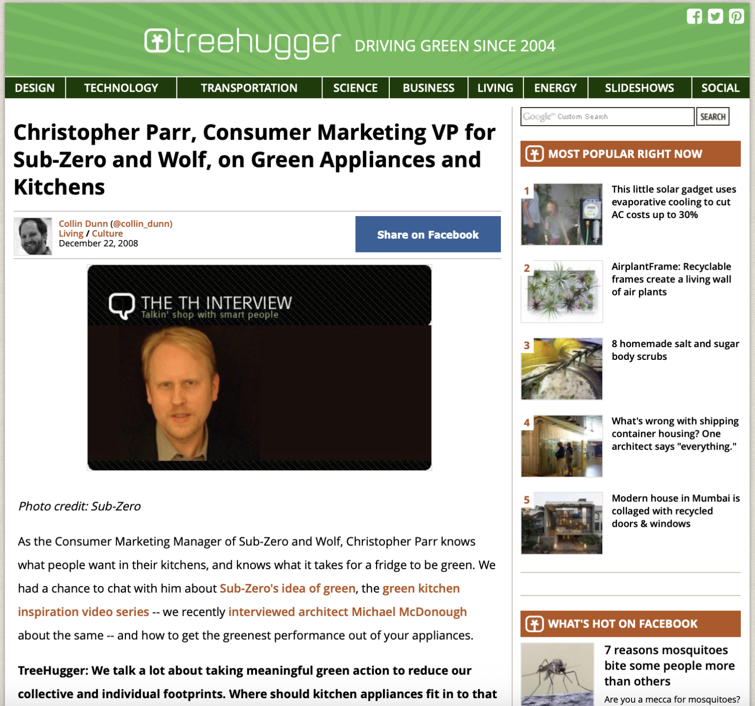 Treehugger Discovery Channel’s Treehugger: Parr’s Campaign On Green Appliances and ...